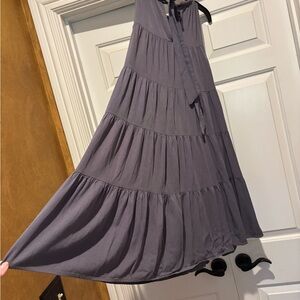 Boutique halter dress slate blue size Large - Worn once!